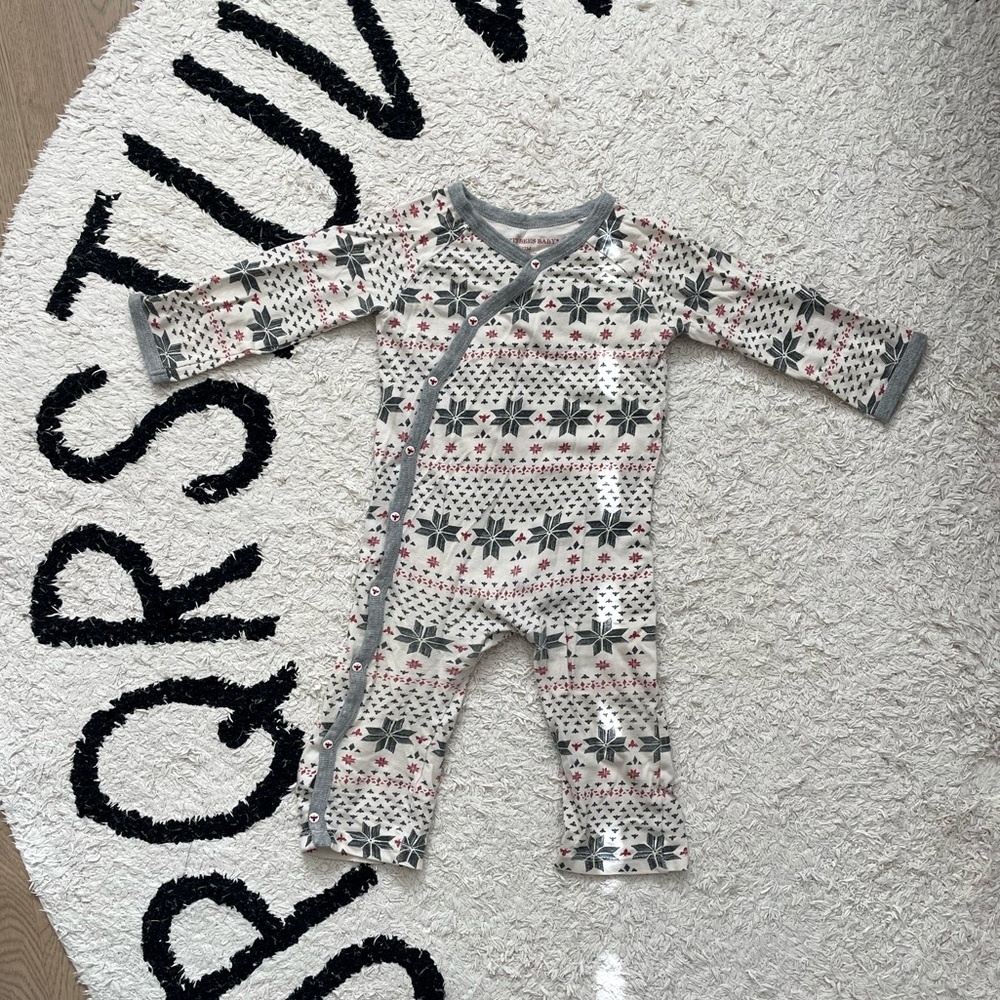 Burt’s bee baby fair isle kimono baby one piece jumpsuit